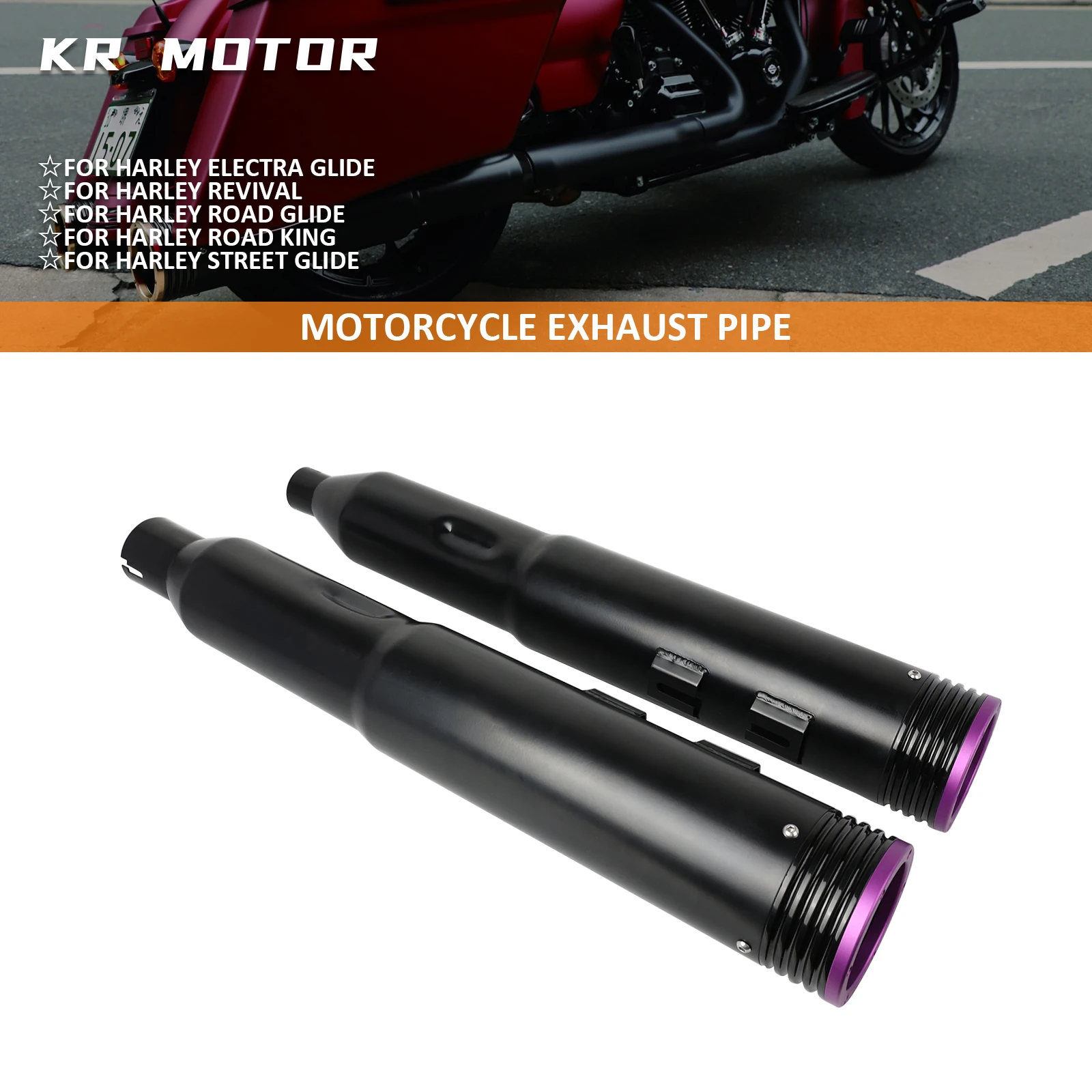Motorcycle Modifying Exhaust Pipes Slip-On Mufflers For Harley Electra Glide Road Glide Street Glide Road King Revival 2017-2025
Motorcycle Modifying Exhaust Pipes Slip-On Mufflers For Harley Electra Glide Road Glide Street Glide Road King Revival 2017-2025