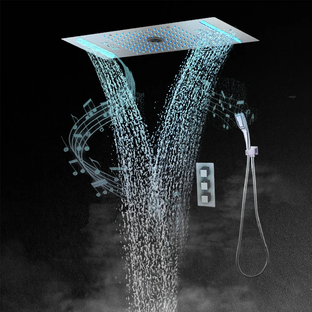 Concealed Thermostatic Shower System Ceiling-Mounted Spa-Like LED Shower Head Modern Built-in Rainfall Bathroom Faucets Set
Concealed Thermostatic Shower System Ceiling-Mounted Spa-Like LED Shower Head Modern Built-in Rainfall Bathroom Faucets Set