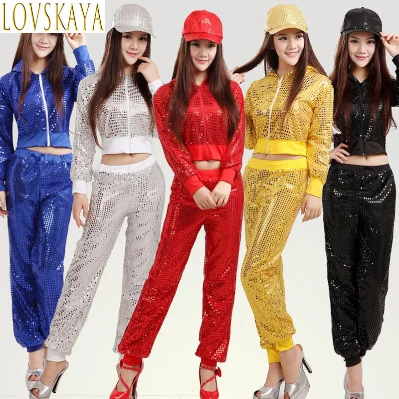 Girls modern sequin street dance top+pants clothing Men's party performance dance clothing Adult jazz dance clothing
Girls modern sequin street dance top+pants clothing Men's party performance dance clothing Adult jazz dance clothing