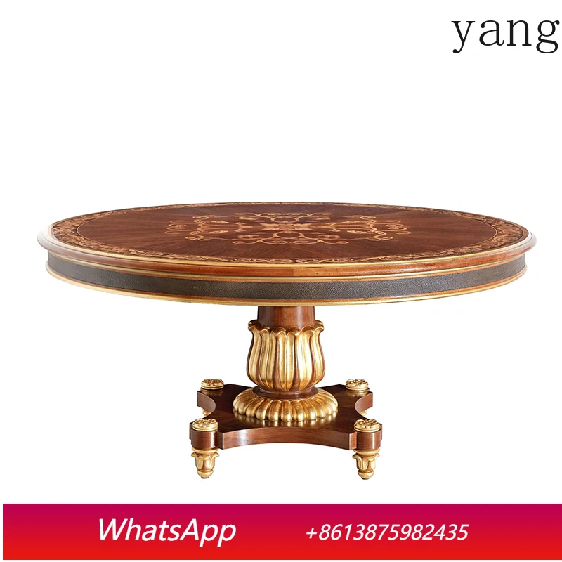 LMM solid wood dining table, new living room, vintage distressed carved villa, luxury round table
LMM solid wood dining table, new living room, vintage distressed carved villa, luxury round table