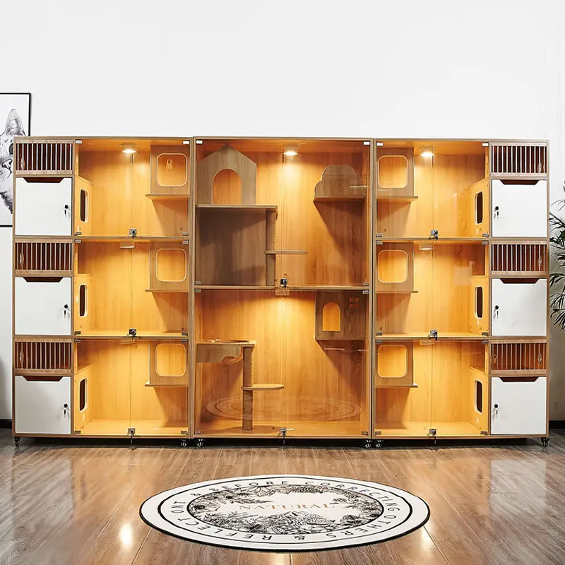 Three-layer breathable indoor panoramic cattery cabinet, luxury pet store display boarding cabinet
Three-layer breathable indoor panoramic cattery cabinet, luxury pet store display boarding cabinet