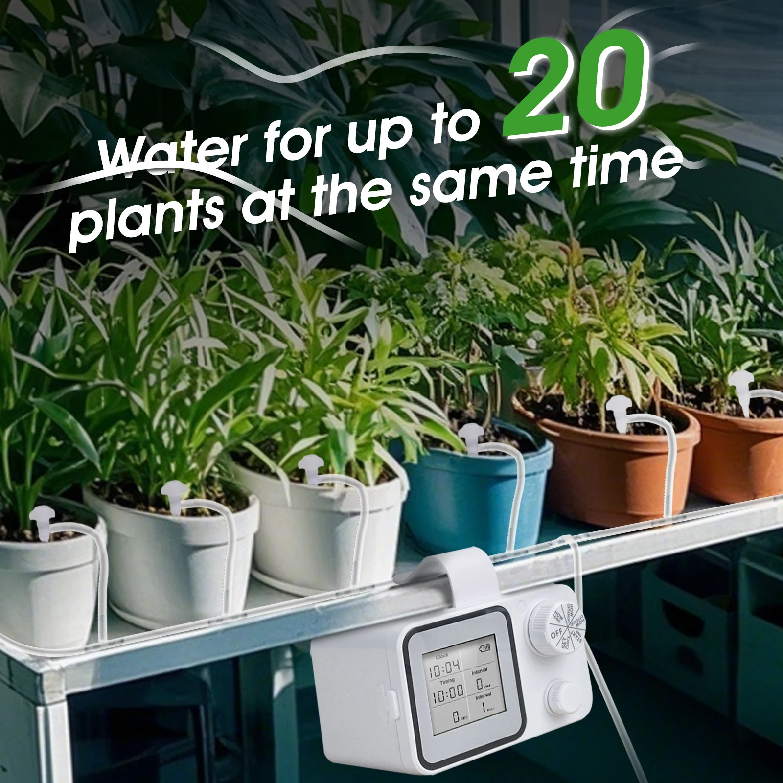 Automatic Drip Irrigation System Timer LCD 20 Pots Water-Saving 70% Anti-Siphon Adjustable Flow Water Shortage Alarm for Travel
Automatic Drip Irrigation System Timer LCD 20 Pots Water-Saving 70% Anti-Siphon Adjustable Flow Water Shortage Alarm for Travel