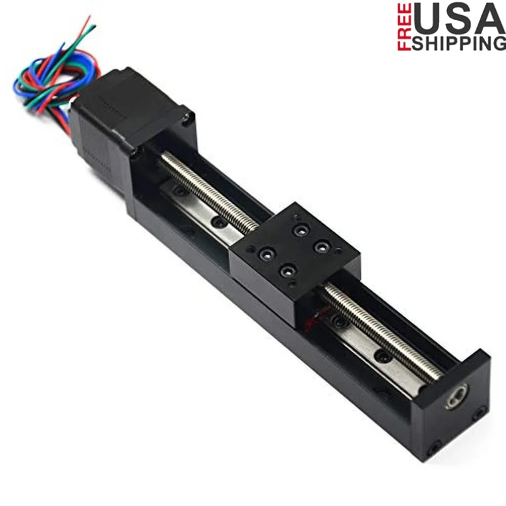 Mini Linear Rail Guide Slide Actuator T6x1 Lead Screw NEMA11 Stepper Motor 100mm Stroke CNC Router Precision Movement DIY
Mini Linear Rail Guide Slide Actuator T6x1 Lead Screw NEMA11 Stepper Motor 100mm Stroke CNC Router Precision Movement DIY
