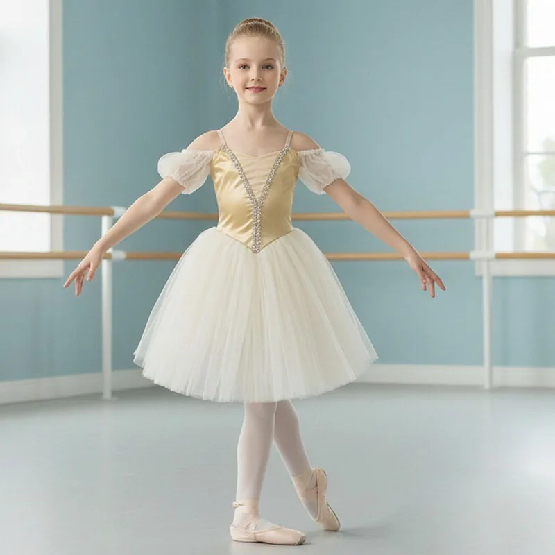 Kids Giselle Ballet Costume Long Leotard Dance Dress with Lace Bubble Sleeves Tulle Skirt Tutu Ballerina Dancewear for Girls
Kids Giselle Ballet Costume Long Leotard Dance Dress with Lace Bubble Sleeves Tulle Skirt Tutu Ballerina Dancewear for Girls