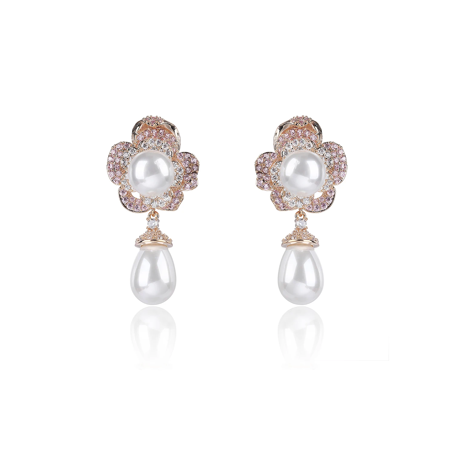 Cubic Zircon Drop Flower Earrings for Wedding, Pearl Earring for Bride, Women Girl Gift Spring Jewelry Accessories CE11655
Cubic Zircon Drop Flower Earrings for Wedding, Pearl Earring for Bride, Women Girl Gift Spring Jewelry Accessories CE11655