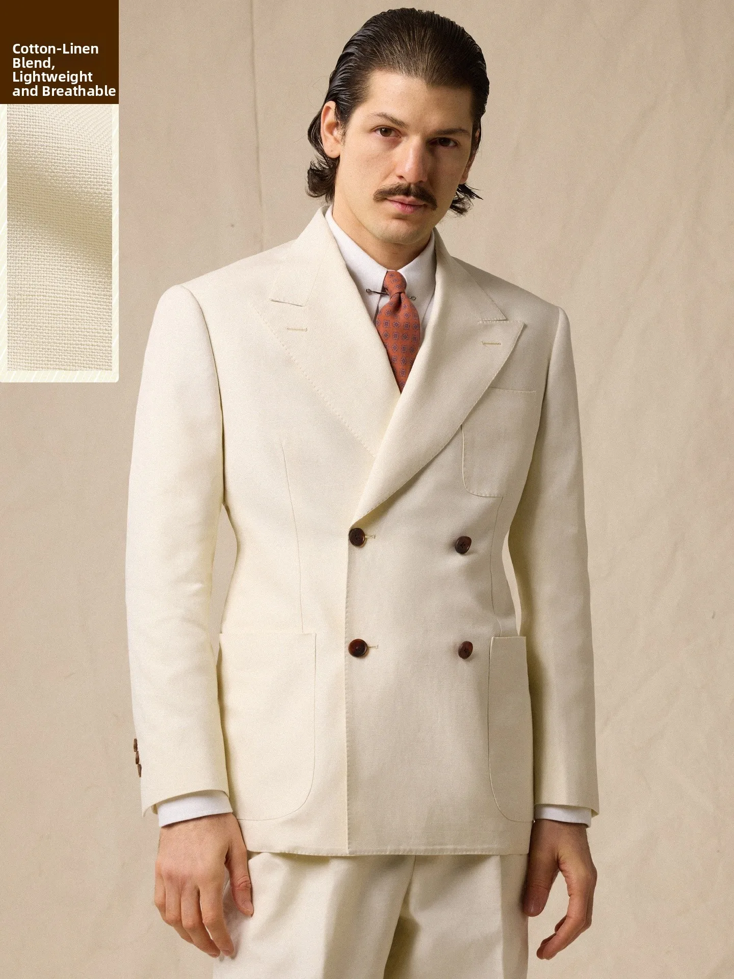 Cultum Men's Business Casual Suit Jacket 1930s Cotton Linen Double Row Buttons Vintage Style Spring Summer Autumn Wear
Cultum Men's Business Casual Suit Jacket 1930s Cotton Linen Double Row Buttons Vintage Style Spring Summer Autumn Wear