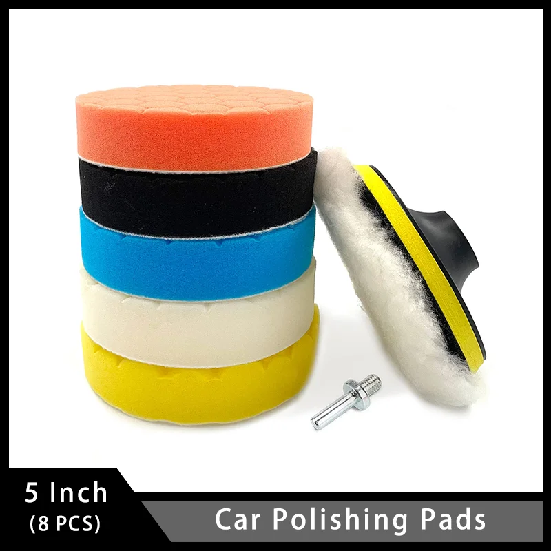 5 Inch Car Polishing Pads 8 Pcs 125mm Buffing Polishing Pads Kit with M14 Drill Adapter for Car Polishing & Waxing Maintenance
5 Inch Car Polishing Pads 8 Pcs 125mm Buffing Polishing Pads Kit with M14 Drill Adapter for Car Polishing & Waxing Maintenance