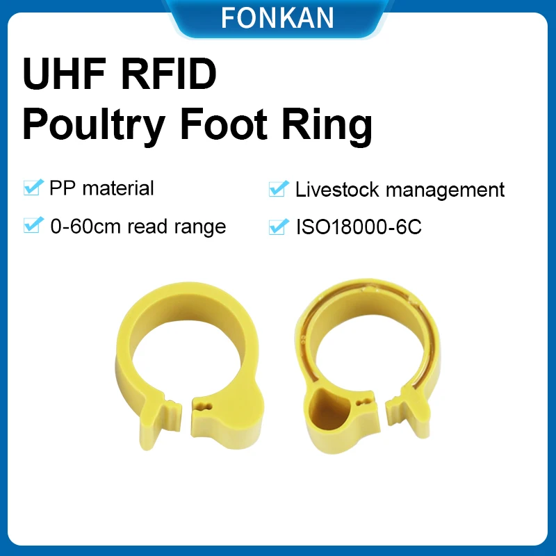 100 шт. пассивных UHF RFID-меток для кур (кольца на лапы), 860-960 МГц, ISO18000-6C, для управления птицеводством и животноводством
100 шт. пассивных UHF RFID-меток для кур (кольца на лапы), 860-960 МГц, ISO18000-6C, для управления птицеводством и животноводством
