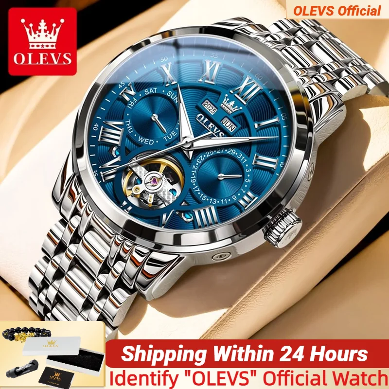 OLEVS 6668, мужские часы, роскошные часы, оригинальные автоматические механические часы для мужчин, водонепроницаемые часы из нержавеющей стали
OLEVS 6668, мужские часы, роскошные часы, оригинальные автоматические механические часы для мужчин, водонепроницаемые часы из нержавеющей стали