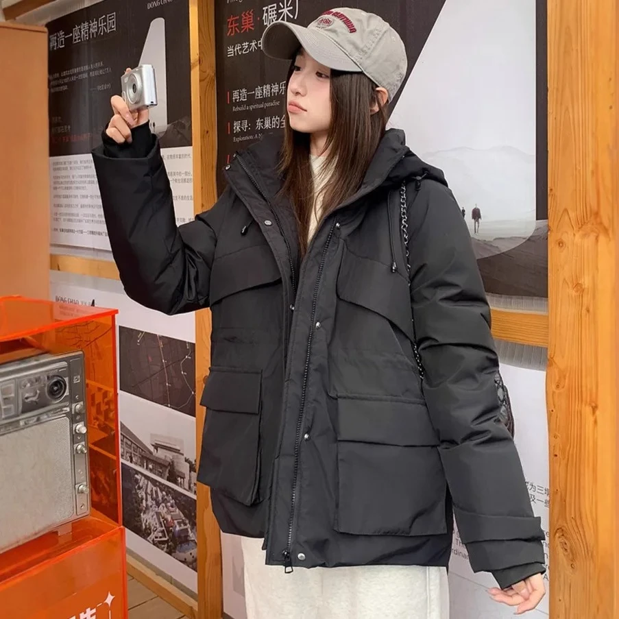 Stand up down cotton jacket with thick and warm foam for winter 2025, slimming and loose fit jacket
Stand up down cotton jacket with thick and warm foam for winter 2025, slimming and loose fit jacket