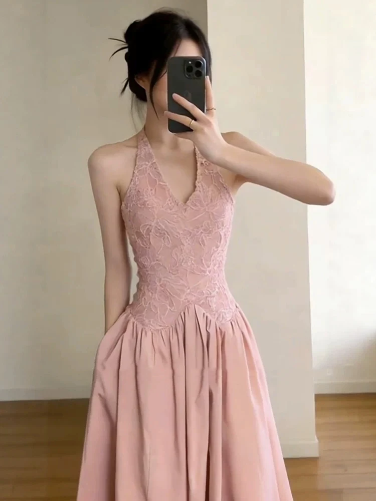 XZY Gentle Style Embroidered Mesh Neck Hanging Long Dress Women's plus Size Summer Sexy Backless Gown High Waist A-Line Skirt
XZY Gentle Style Embroidered Mesh Neck Hanging Long Dress Women's plus Size Summer Sexy Backless Gown High Waist A-Line Skirt