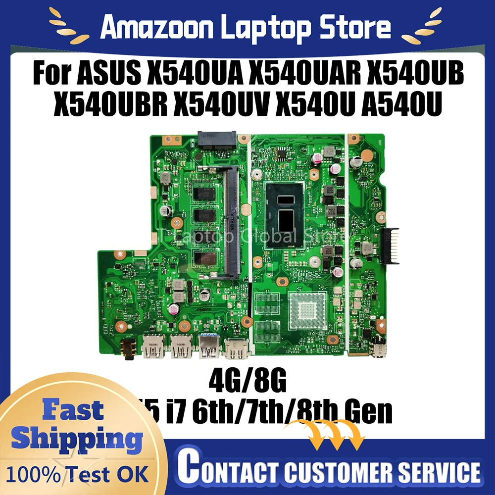 For ASUS VivoBook A540U F540U X500U K540U P540U R540U Mainboard X540UA X500UB X540U Laptop Motherboard CPU i3 i5 i7 4GB 8GB RAM
For ASUS VivoBook A540U F540U X500U K540U P540U R540U Mainboard X540UA X500UB X540U Laptop Motherboard CPU i3 i5 i7 4GB 8GB RAM