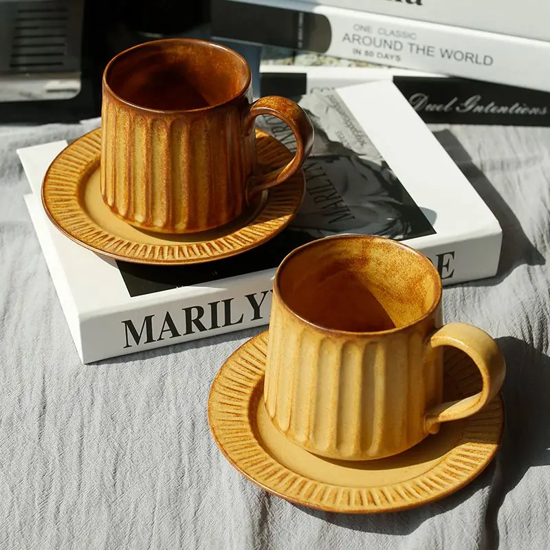 Japanese Retro Coffee Cup Plate Set,European Breakfast Milk Ceramic Mug,High-value Drinking Tea Cup,Couple Gift Water Cups,330ml
Japanese Retro Coffee Cup Plate Set,European Breakfast Milk Ceramic Mug,High-value Drinking Tea Cup,Couple Gift Water Cups,330ml