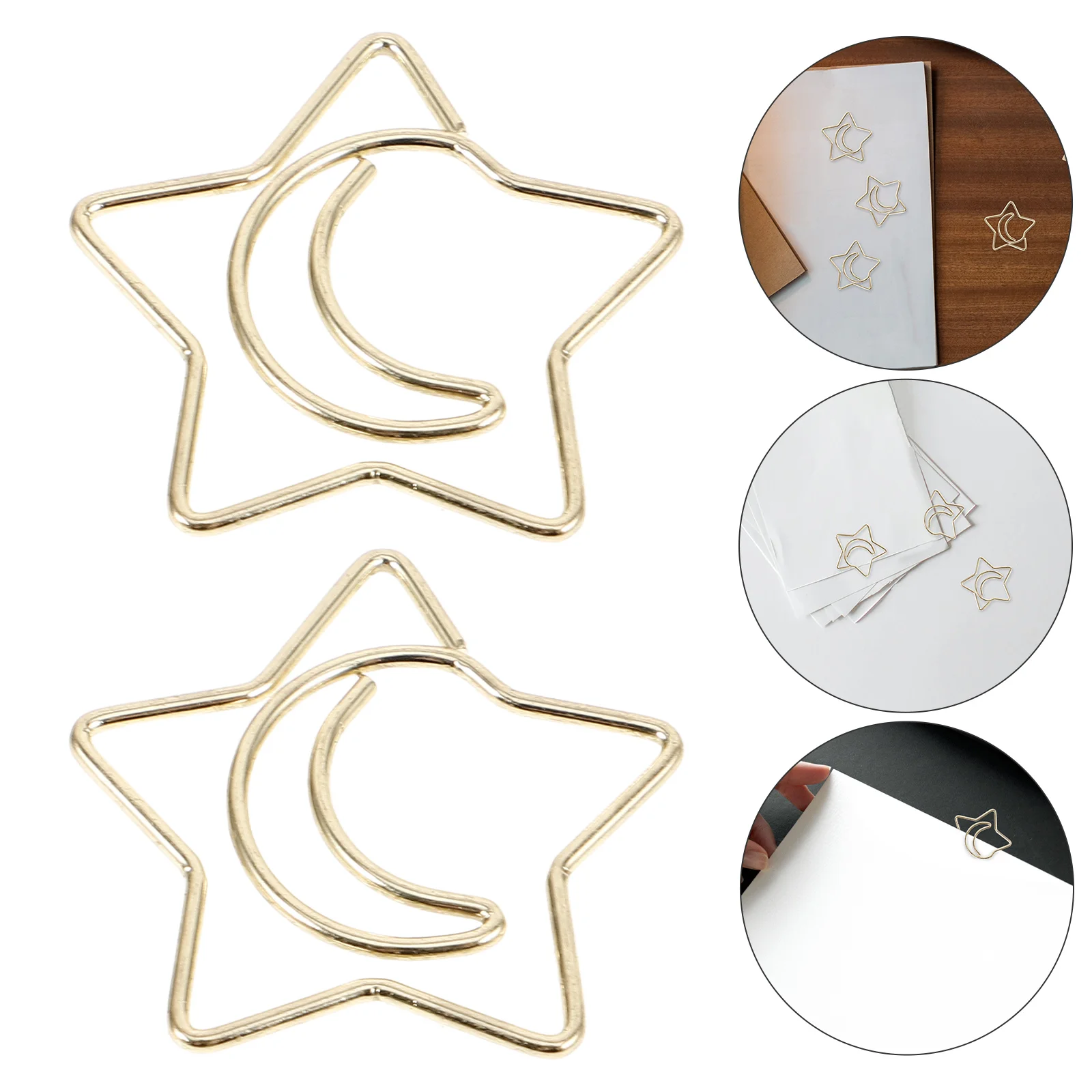 60 Pcs Star and Moon Paperclip Mini Binder Clips Fastener Practical Office Accessories Small Paperclips File
60 Pcs Star and Moon Paperclip Mini Binder Clips Fastener Practical Office Accessories Small Paperclips File