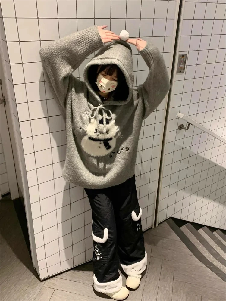 Cute Cartoon Bear Hooded Sweater for Women's Autumn Winter new Lazy Stvle Loose Casua Fashion Soft Comfort Knitted Sweater Top
Cute Cartoon Bear Hooded Sweater for Women's Autumn Winter new Lazy Stvle Loose Casua Fashion Soft Comfort Knitted Sweater Top