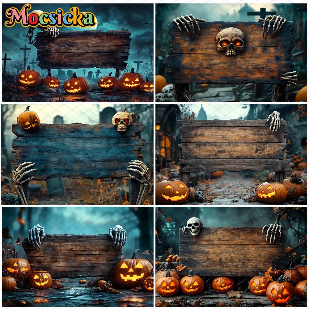 Mocsicka Halloween Photography Backgrounds Wood Board Sign Skeleton Jack-O-Lanterns Party Decorations Backdrops Custom Wallpaper
Mocsicka Halloween Photography Backgrounds Wood Board Sign Skeleton Jack-O-Lanterns Party Decorations Backdrops Custom Wallpaper