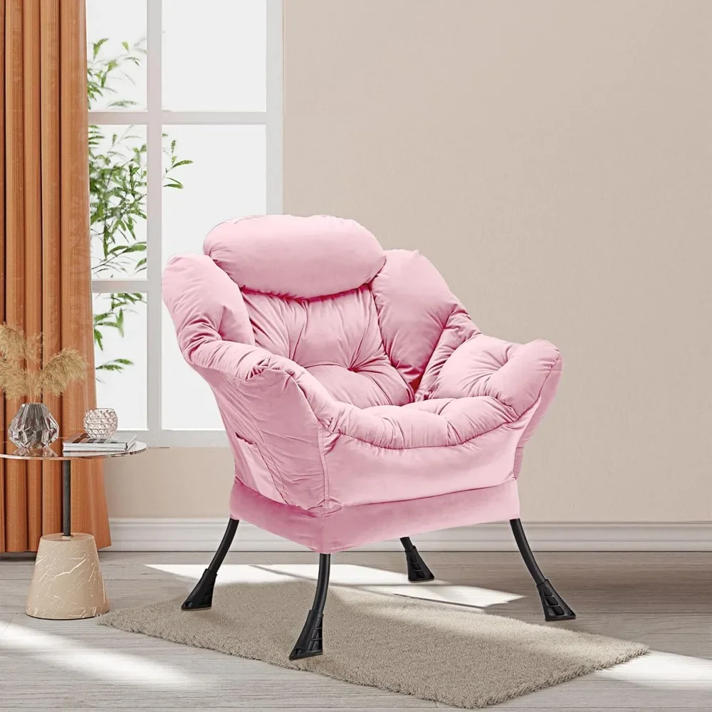 Lazy Chair Thick Padded, Comfy Velvet Accent Lounge Chair with Stable Frame, Leisure Sofa Armchair with Armrests and Side Pocket
Lazy Chair Thick Padded, Comfy Velvet Accent Lounge Chair with Stable Frame, Leisure Sofa Armchair with Armrests and Side Pocket