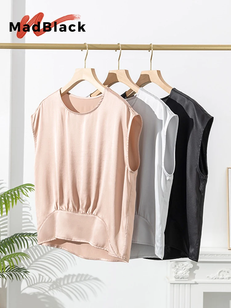 MadBlack-19MM 100%Real Silk Sand Washing Satin Plain Elegant Vest, O Neck, Women Commute Thin Loose Top, 2026 Summer T64047CC
MadBlack-19MM 100%Real Silk Sand Washing Satin Plain Elegant Vest, O Neck, Women Commute Thin Loose Top, 2026 Summer T64047CC