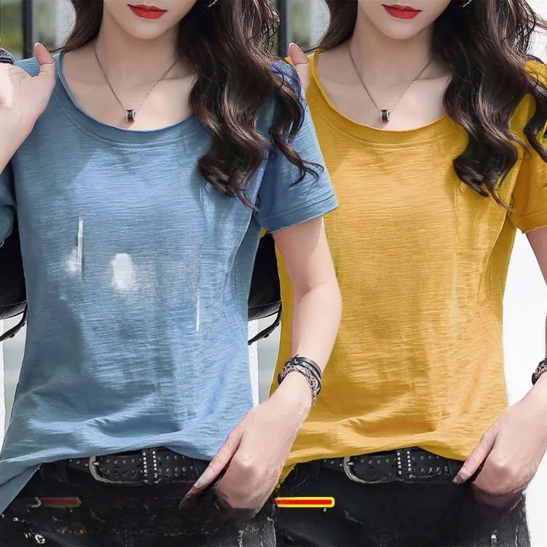 Women's Bamboo Cotton Short Sleeve T-Shirt Summer New Loose plus Size Printed Half Sleeve Body Shirt round Neck Commute Style
Women's Bamboo Cotton Short Sleeve T-Shirt Summer New Loose plus Size Printed Half Sleeve Body Shirt round Neck Commute Style