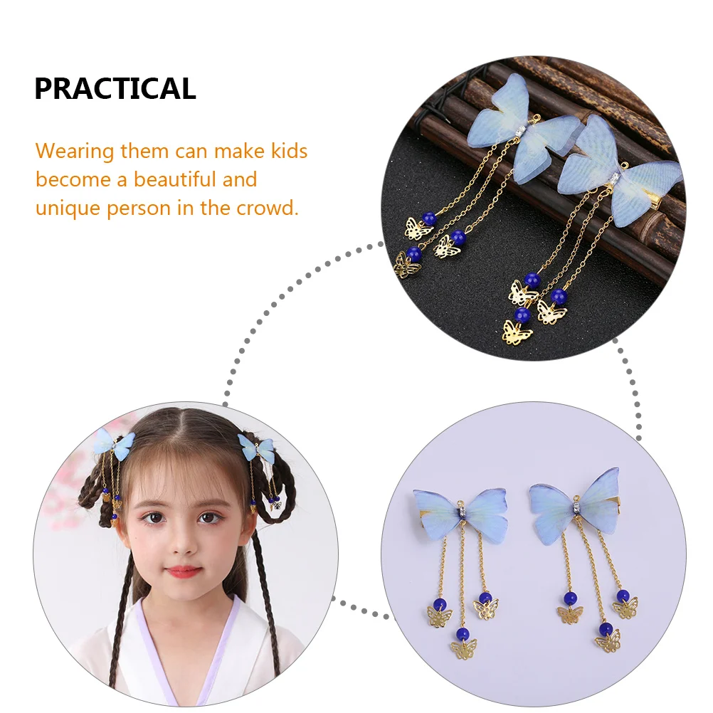 Butterfly Hair Clips Kids Chinese Tassel Hanfu Headdress Alloy Metal Decorative Pins Traditional Hairstyle Accessories
Butterfly Hair Clips Kids Chinese Tassel Hanfu Headdress Alloy Metal Decorative Pins Traditional Hairstyle Accessories
