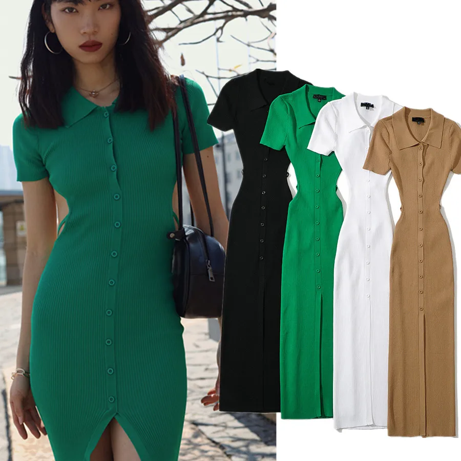 Withered 2024 Ins Fashion Blogger Retro Hollow out Backless Sexy Knitted Polo Collar Sexy Sheath Fashion Midi Dress Women
Withered 2024 Ins Fashion Blogger Retro Hollow out Backless Sexy Knitted Polo Collar Sexy Sheath Fashion Midi Dress Women