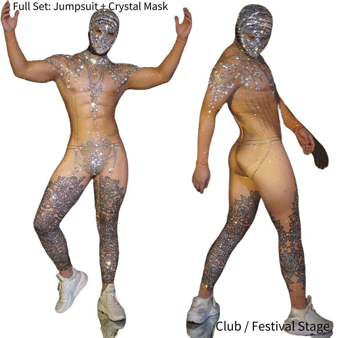 Tattoo Muscle Man Crystal Jumpsuit Rhinestone Male Guest Gogo Sexy Nightclub Ds Catwalk Sparkle Stage Dance Costume Burning Man
Tattoo Muscle Man Crystal Jumpsuit Rhinestone Male Guest Gogo Sexy Nightclub Ds Catwalk Sparkle Stage Dance Costume Burning Man