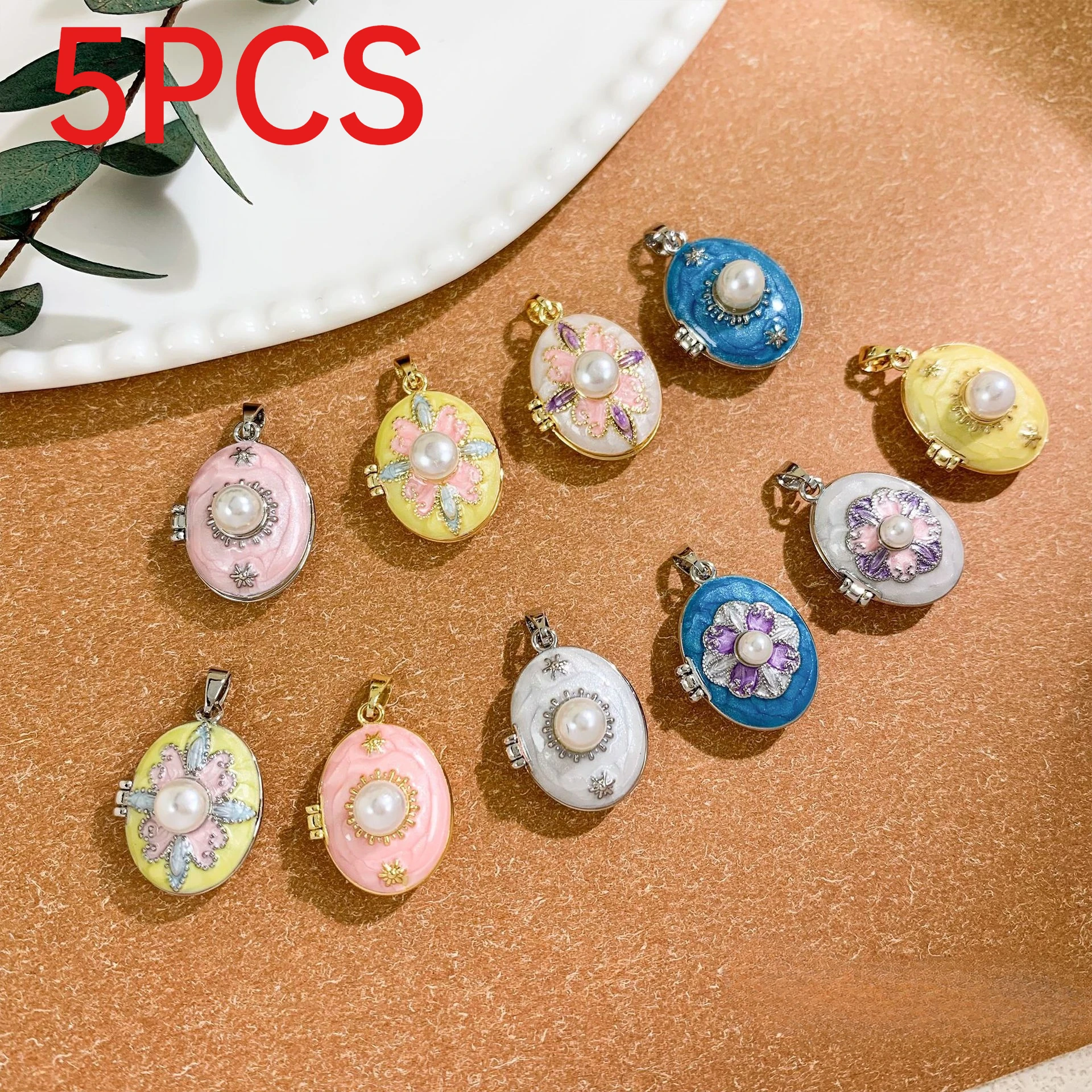 5Pcs Vintage Pearl Round Locket Charms Copper Enamel DIY Necklace Jewelry Accessories
5Pcs Vintage Pearl Round Locket Charms Copper Enamel DIY Necklace Jewelry Accessories
