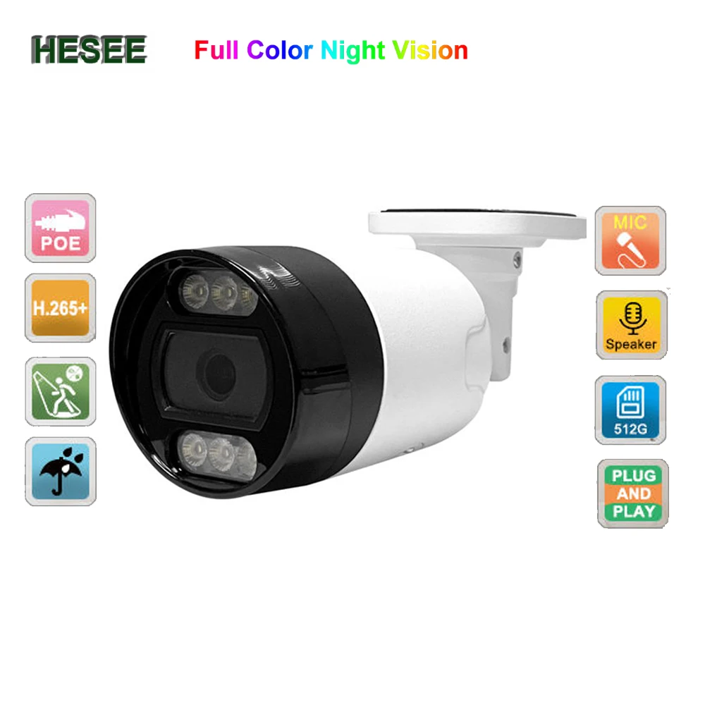 HESEE CCTV IP Camera Outdoor POE Surveillance Cameras 5MP 4MP 512GB Card H.265+ Network Full Color IR Night Vistion Audio Mic
HESEE CCTV IP Camera Outdoor POE Surveillance Cameras 5MP 4MP 512GB Card H.265+ Network Full Color IR Night Vistion Audio Mic