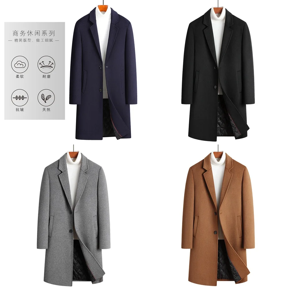 Windbreaker Jacket Men's Wool Trench Coat Casual Notch Lapel Overcoat Plus Size Warm Thickened Mens Coat
Windbreaker Jacket Men's Wool Trench Coat Casual Notch Lapel Overcoat Plus Size Warm Thickened Mens Coat