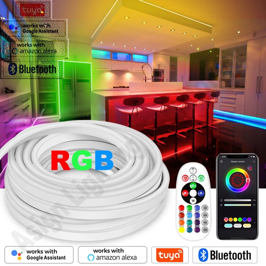 Tuya Smart Wifi Светодиодная неоновая лента Водонепроницаемая светодиодная лента 220 В ЕС RGB с регулируемой яркостью Неоновая веревочная лампа или ИК/управление отключением
Tuya Smart Wifi Светодиодная неоновая лента Водонепроницаемая светодиодная лента 220 В ЕС RGB с регулируемой яркостью Неоновая веревочная лампа или ИК/управление отключением