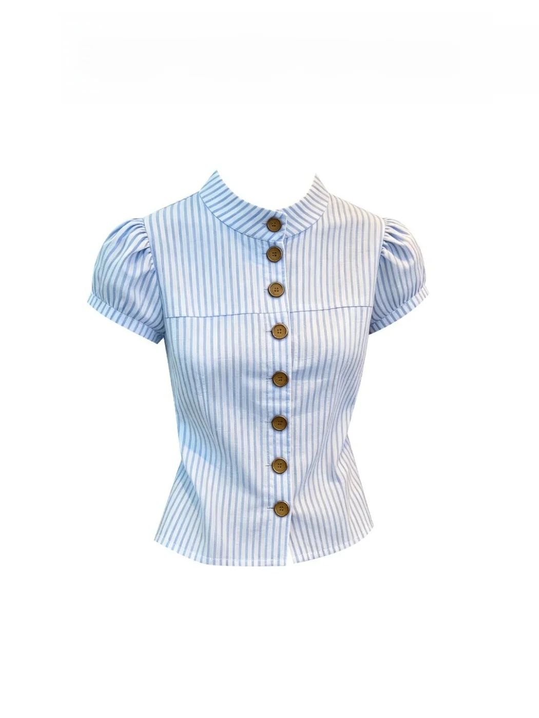 Slimming Blue Striped Short Sleeve Women's Shirt French Style Commute Top Breathable Comfortable High Quality Mid-Length
Slimming Blue Striped Short Sleeve Women's Shirt French Style Commute Top Breathable Comfortable High Quality Mid-Length