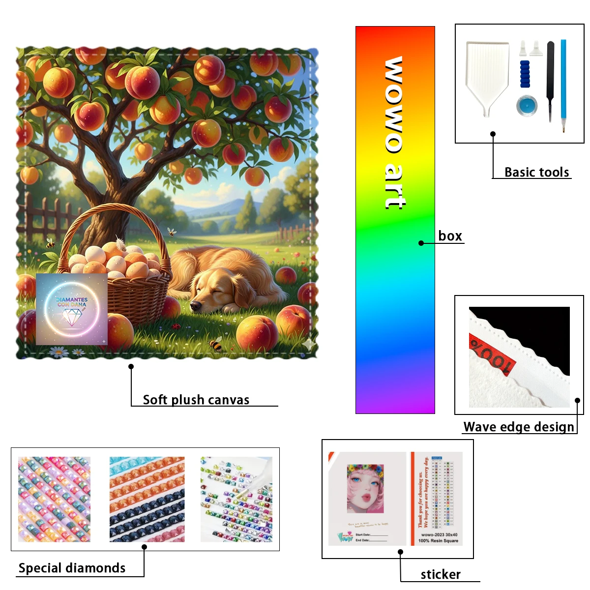 【Diamantes con Dana】A little dog and a peach 100% resin FD+ab+xc Diamond Stamping Kit Perfect Masterpiece worth Buying
【Diamantes con Dana】A little dog and a peach 100% resin FD+ab+xc Diamond Stamping Kit Perfect Masterpiece worth Buying