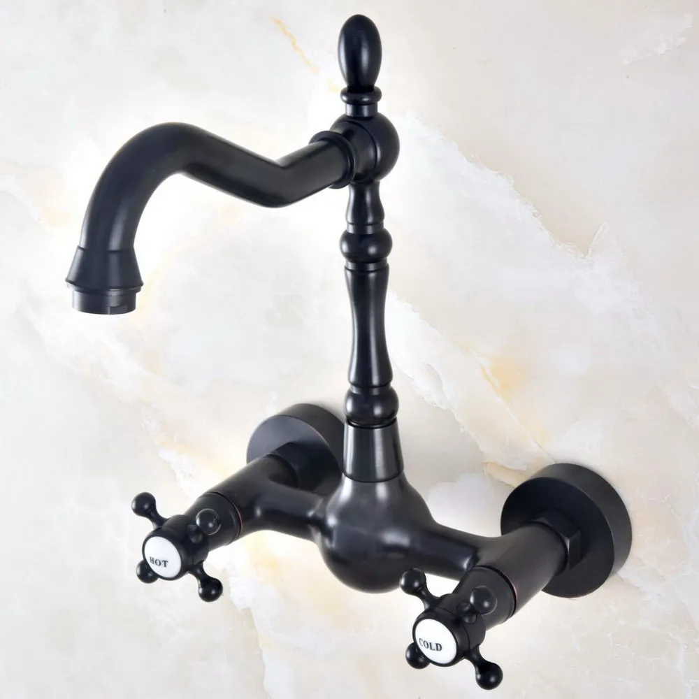 Basin Faucets Oil Rubbed Bronze Wall Mounted Kitchen Bathroom Sink Faucet Dual Handle Swivel Spout Hot Cold Water Tap Lnf465
Basin Faucets Oil Rubbed Bronze Wall Mounted Kitchen Bathroom Sink Faucet Dual Handle Swivel Spout Hot Cold Water Tap Lnf465