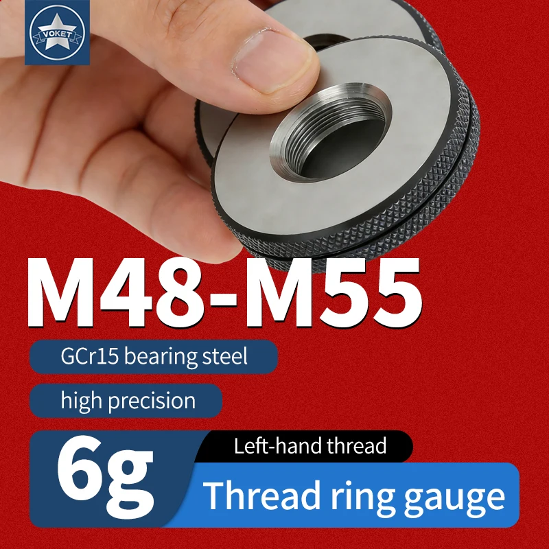 VOKET TAP 1SET(1*GO+1*NOGO) 6g Left Hand M48-M55 Metric Left Fine Tooth Thread Ring Gauge Measure ToolsX0.5/0.75/1/1.25/1.5/2/3
VOKET TAP 1SET(1*GO+1*NOGO) 6g Left Hand M48-M55 Metric Left Fine Tooth Thread Ring Gauge Measure ToolsX0.5/0.75/1/1.25/1.5/2/3