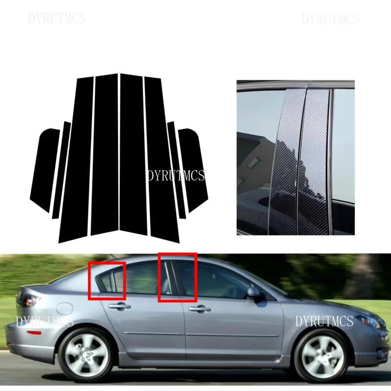 6pcs Glossy Black Carbon Fiber Window Door Deal B C Pillar Post Cover Sticker For Mazda 3 BK 2002-2007 2003 2004 2005 2006
6pcs Glossy Black Carbon Fiber Window Door Deal B C Pillar Post Cover Sticker For Mazda 3 BK 2002-2007 2003 2004 2005 2006