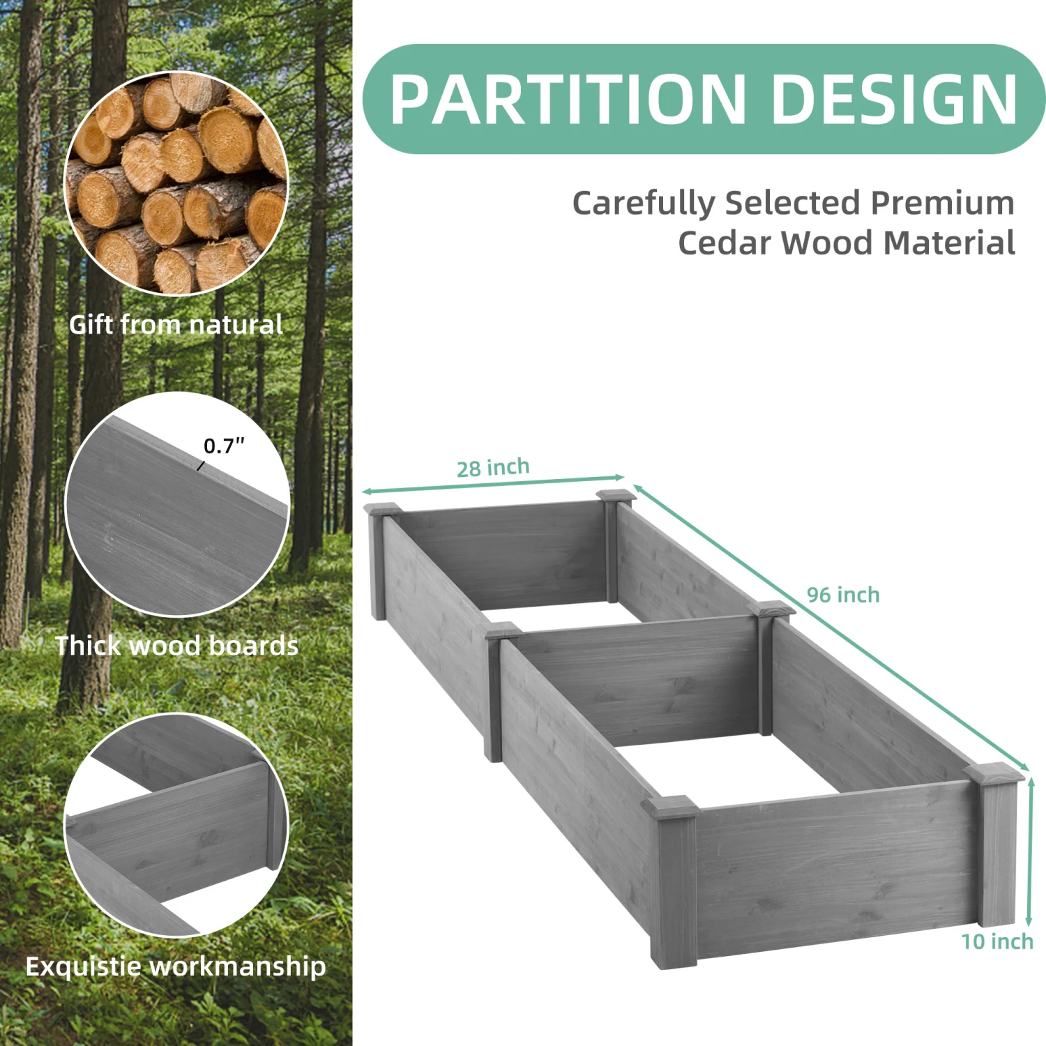 Over Ground Raised Garden Bed 96x28x10'', Large Long Planter Box for Outdoor, Tool-Free Assembly
Over Ground Raised Garden Bed 96x28x10'', Large Long Planter Box for Outdoor, Tool-Free Assembly