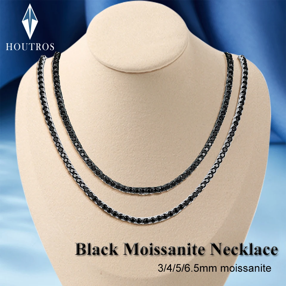 3/4/5/6.5mm Black Moissanite Tennis Necklaces D Color Lab Diamond Hiphop Neck Chain For Women Men 925 Sterling Silver Necklaces
3/4/5/6.5mm Black Moissanite Tennis Necklaces D Color Lab Diamond Hiphop Neck Chain For Women Men 925 Sterling Silver Necklaces