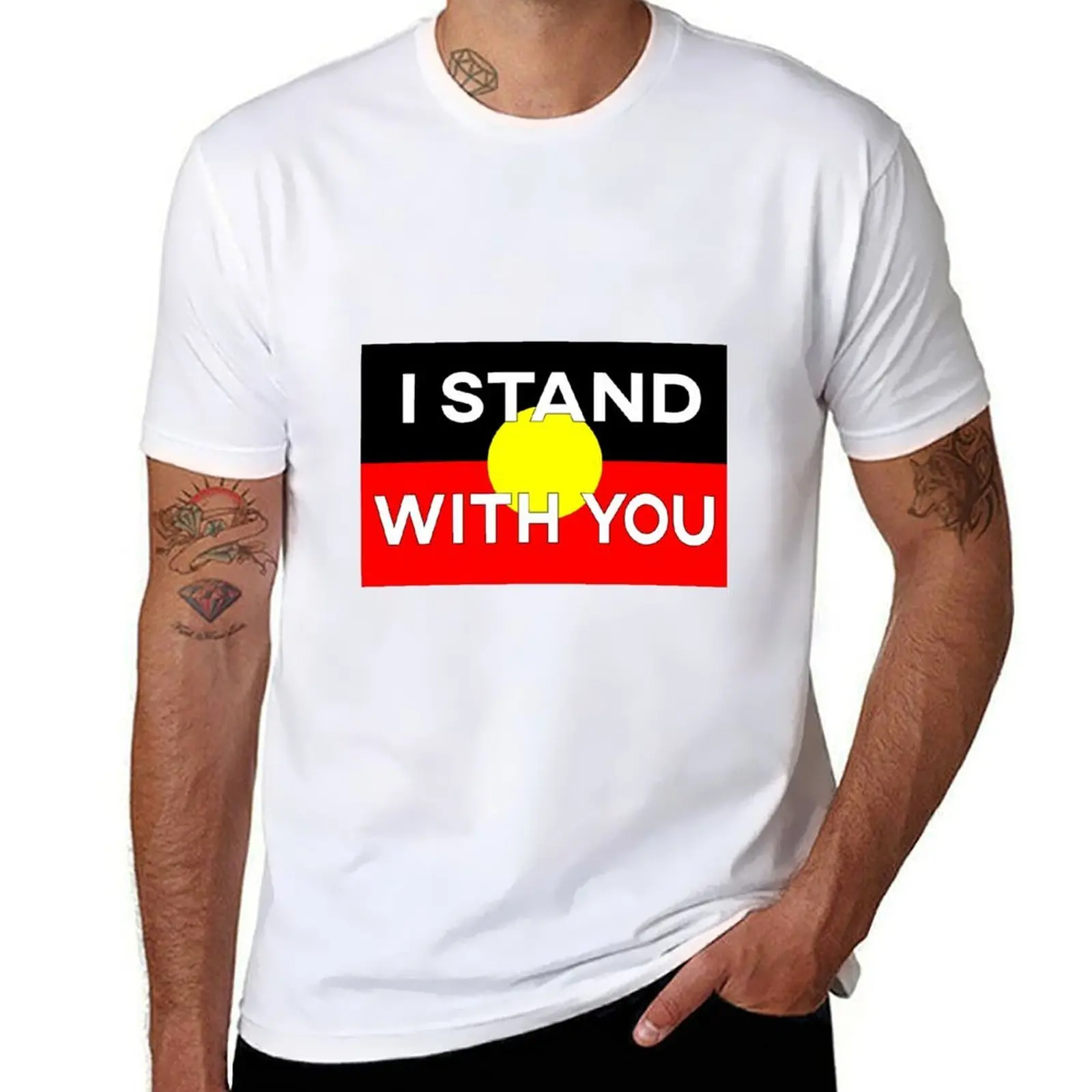 Aboriginal Flag with the words I stand with you T-Shirt t shirt man cotton cotton t shirt man T-Shirt
Aboriginal Flag with the words I stand with you T-Shirt t shirt man cotton cotton t shirt man T-Shirt