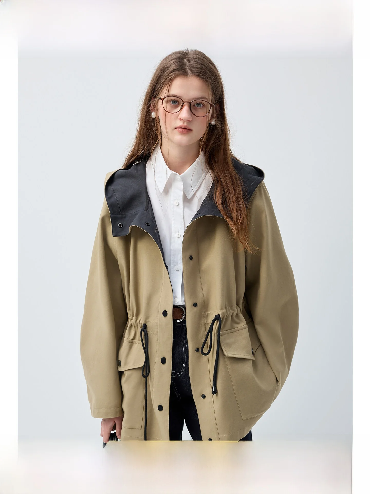 Rui plus Size Women's Hooded Jacket Color Block Waist Cinched Loose Fit Autumn New Style Casual Long Sleeve Coat
Rui plus Size Women's Hooded Jacket Color Block Waist Cinched Loose Fit Autumn New Style Casual Long Sleeve Coat