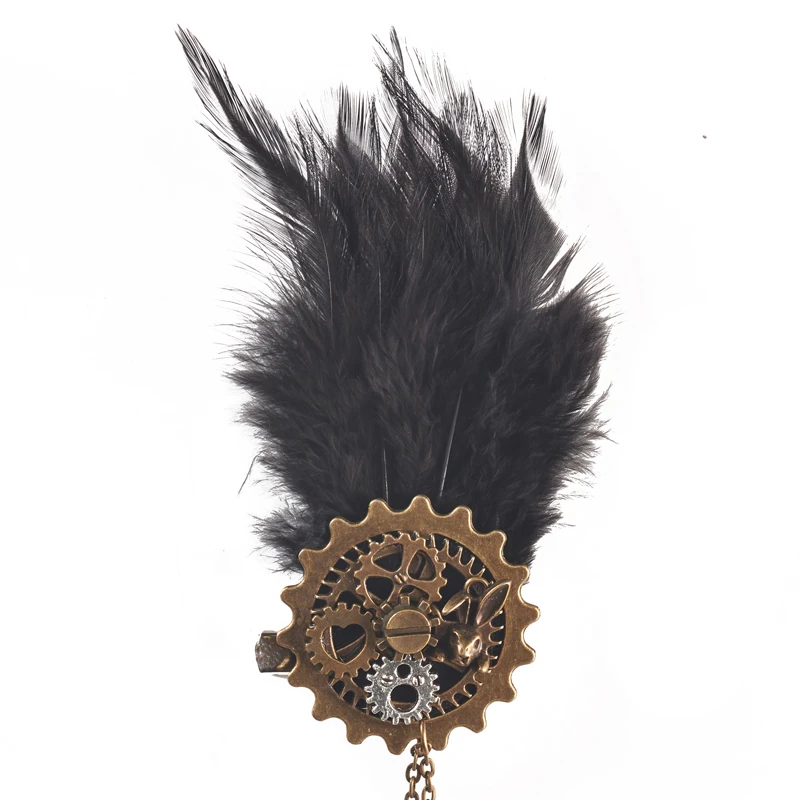 Steampunk Gear Brooch Gothic Retro Feather Cogs Hair Pin Punk Badge Costumes Props Hair Accessory
Steampunk Gear Brooch Gothic Retro Feather Cogs Hair Pin Punk Badge Costumes Props Hair Accessory