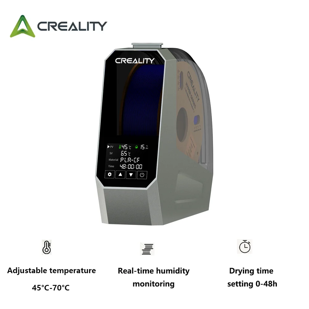 Новый чехол для сушки нити Creality Space Pi, улучшенный дегидратор для хранения нити, 1 кг, коробка для сушки нити для 3D-принтера, держатель для хранения
Новый чехол для сушки нити Creality Space Pi, улучшенный дегидратор для хранения нити, 1 кг, коробка для сушки нити для 3D-принтера, держатель для хранения