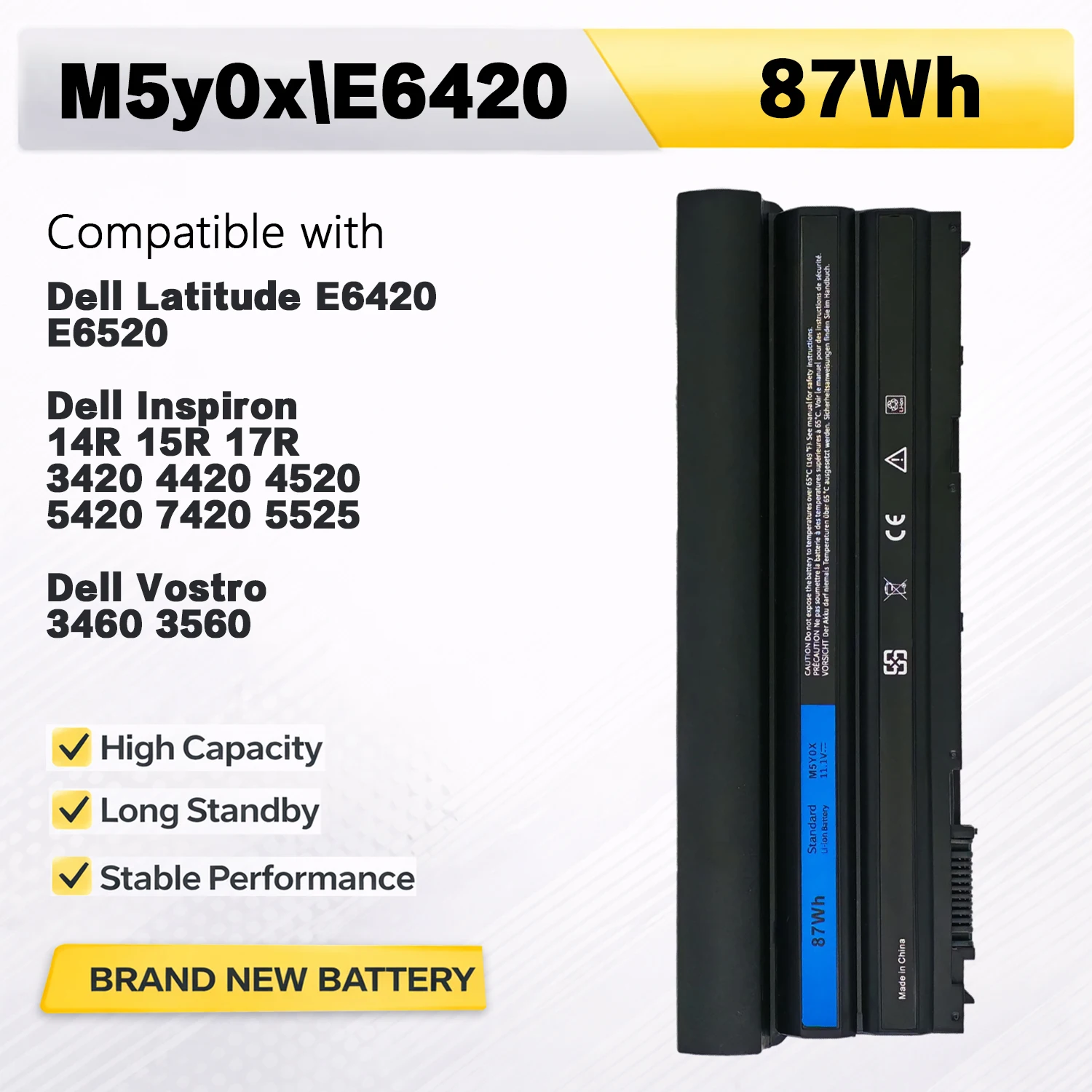 Аккумулятор PowerHub M5Y0X для ноутбуков Dell Latitude E6420, Inspiron 14R, 15R, 3420, 4420, 5420, 7420, Vostro 3460, 3560, 71R31, NHXVW, 87Wh
Аккумулятор PowerHub M5Y0X для ноутбуков Dell Latitude E6420, Inspiron 14R, 15R, 3420, 4420, 5420, 7420, Vostro 3460, 3560, 71R31, NHXVW, 87Wh