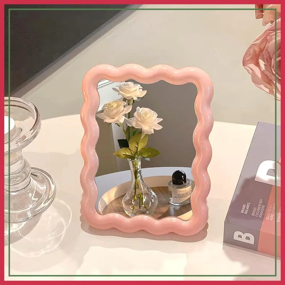 Portable Wave Shaped Vanity Mirror, Folding Travel Makeup Mirror for Standing or Hanging, 6.7x5.3 Inch, Pink
Portable Wave Shaped Vanity Mirror, Folding Travel Makeup Mirror for Standing or Hanging, 6.7x5.3 Inch, Pink