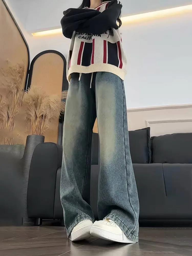 Retro Blue Flared Denim Jeans Women's Spring 2026 New American High Street Vibe Pants Slimming Dstring Wide Leg Pants
Retro Blue Flared Denim Jeans Women's Spring 2026 New American High Street Vibe Pants Slimming Dstring Wide Leg Pants
