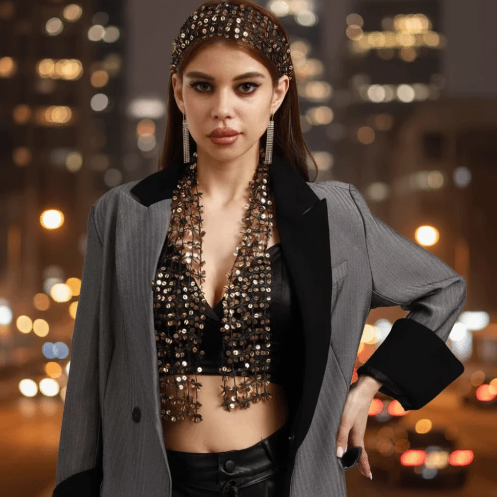 Шейный платок с блестящими пайетками, в форме цветка, ажурный платок для танца живота, разноцветная элегантная цепочка на талию для вечеринок
Шейный платок с блестящими пайетками, в форме цветка, ажурный платок для танца живота, разноцветная элегантная цепочка на талию для вечеринок