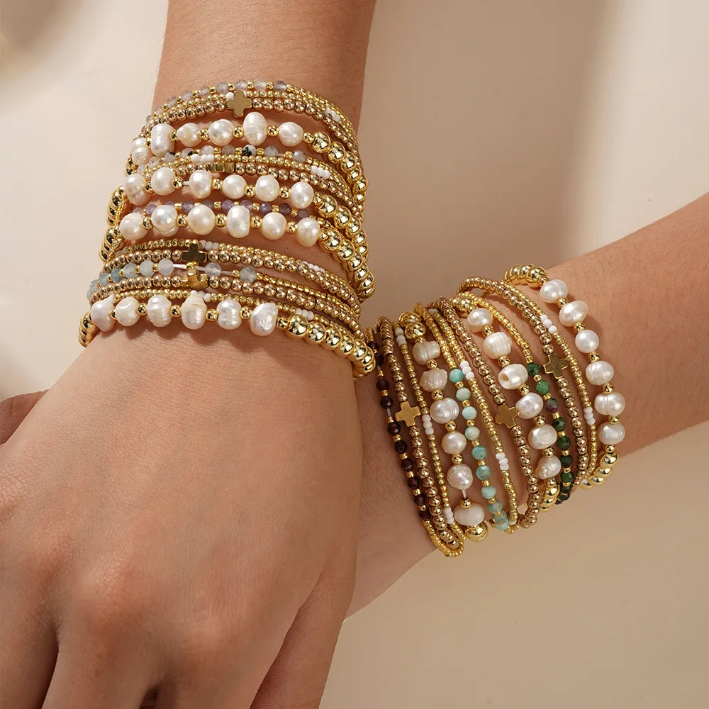 Серьги из бисера Жемчуг Кристалл Золото Богемия Ручное плетение Натуральный камень Эластичность Женский тренд Простой набор браслетов из рисовых бусин 
Серьги из бисера Жемчуг Кристалл Золото Богемия Ручное плетение Натуральный камень Эластичность Женский тренд Простой набор браслетов из рисовых бусин