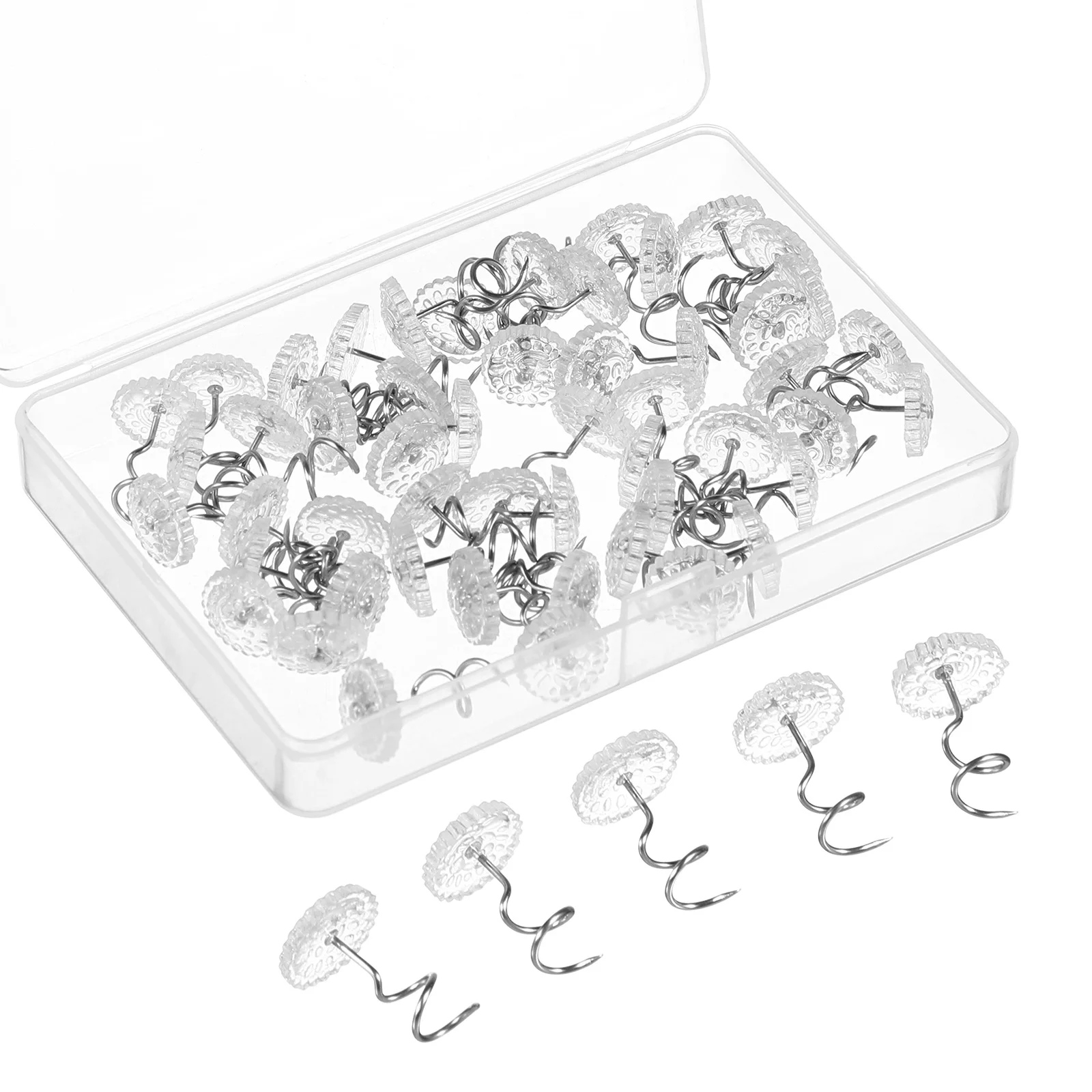 50pcs Stainless Steel Spiral Nails Transparent Quilt Holder Fabric Pins Blanket Clips Sofa Cushion Nail Non Marking Anti
50pcs Stainless Steel Spiral Nails Transparent Quilt Holder Fabric Pins Blanket Clips Sofa Cushion Nail Non Marking Anti