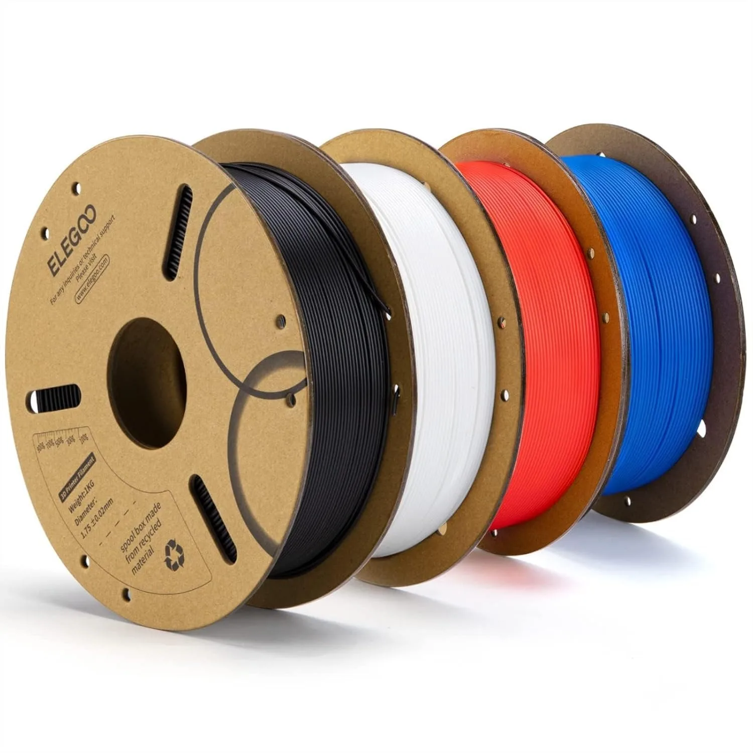PLA 3D Printer Filament 1.75mm Bundle 4KG with Dimensional Accuracy +/-0.02mm, 4-Pack 1kg Cardboard Spool for Most FDM Printers
PLA 3D Printer Filament 1.75mm Bundle 4KG with Dimensional Accuracy +/-0.02mm, 4-Pack 1kg Cardboard Spool for Most FDM Printers