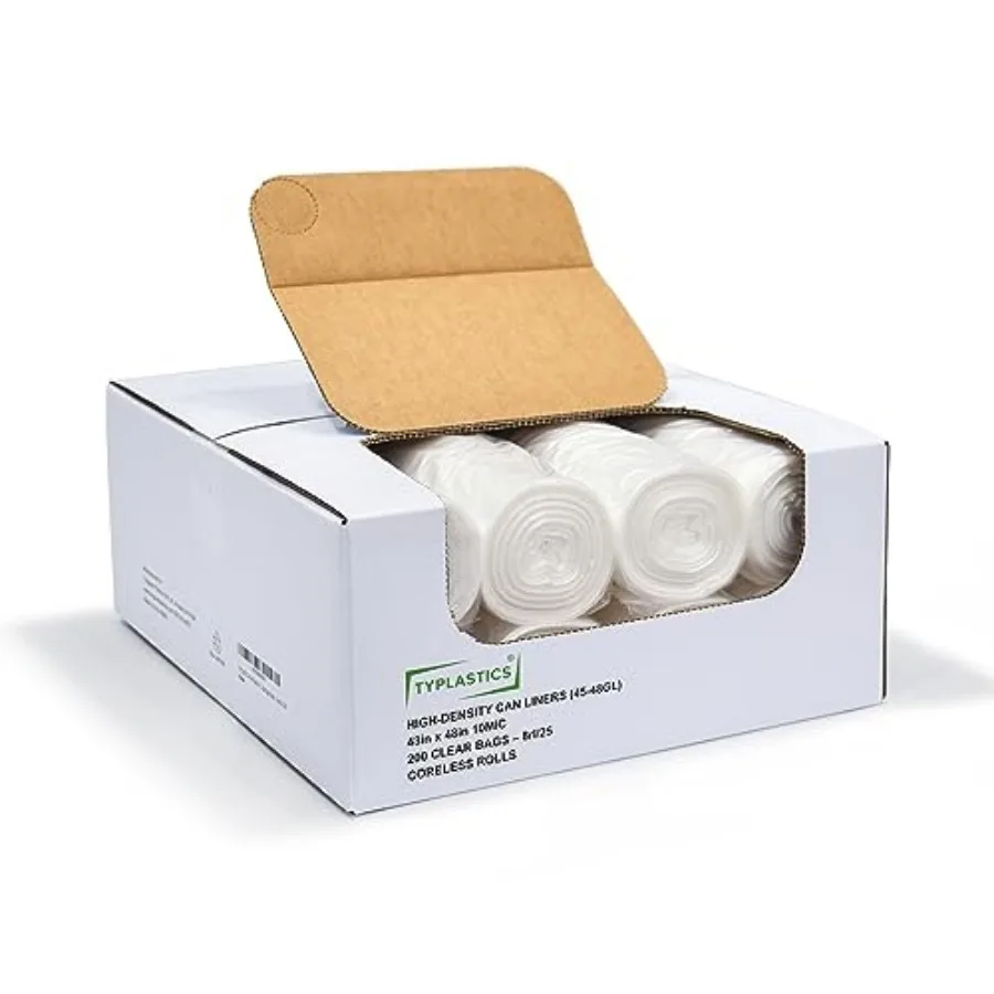 45-48 Gallon Clear Trash Can Liners - 43" x 48" - High Density Garbage Bags - 200 Pack - Multipurpose for Office, Yard, Recycli
45-48 Gallon Clear Trash Can Liners - 43" x 48" - High Density Garbage Bags - 200 Pack - Multipurpose for Office, Yard, Recycli