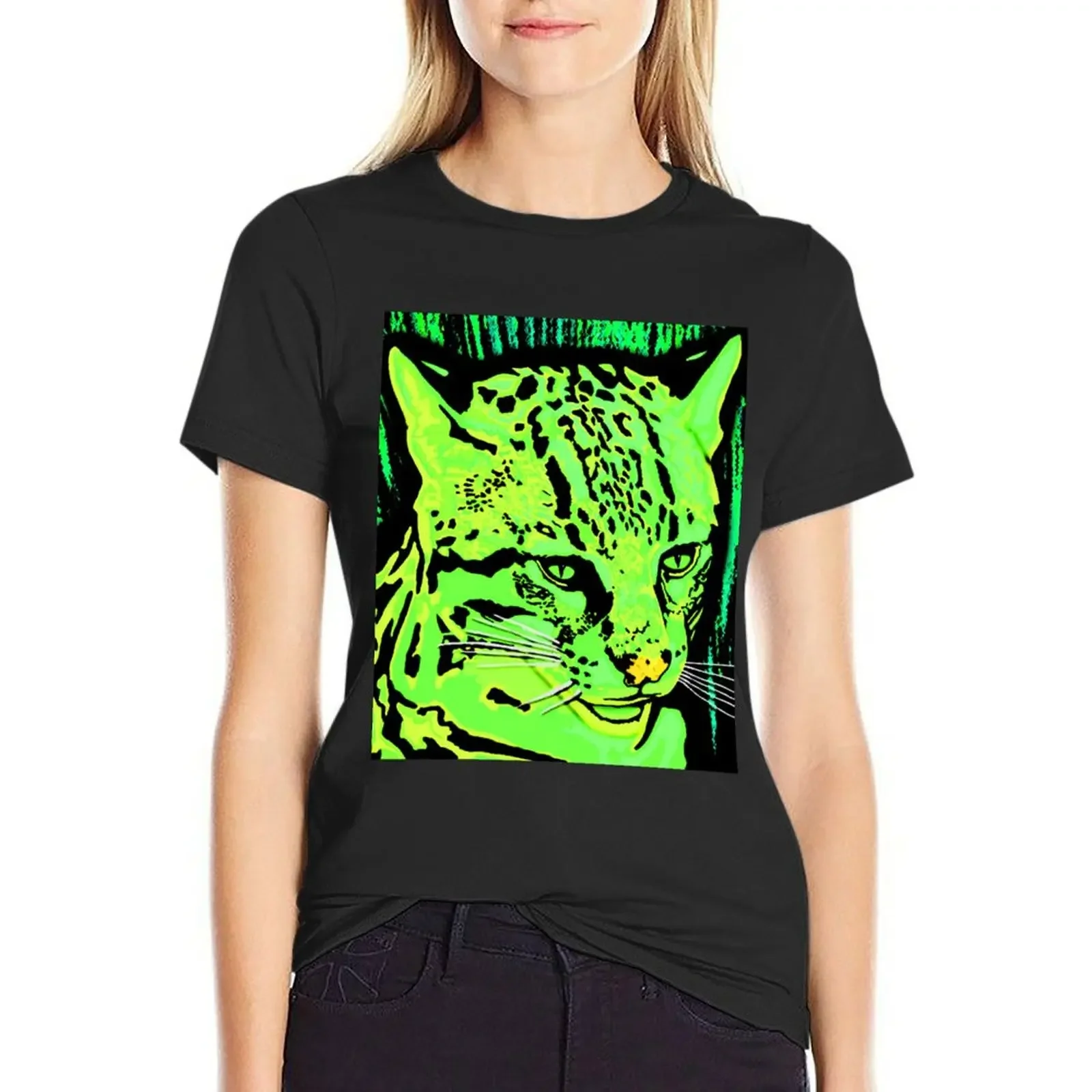 Neon Green Ocelot artwork T-Shirt quick-drying vintage clothes tops Short sleeve tee summer blouses woman 2025
Neon Green Ocelot artwork T-Shirt quick-drying vintage clothes tops Short sleeve tee summer blouses woman 2025